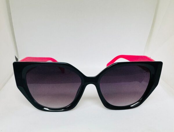 Óculos em acetato  preto com haste rosa F041 - Image 4