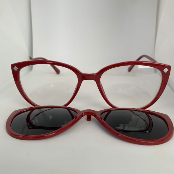 Óculos em Acetato Vermelho - Clipon C018 - Image 2