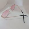 Óculos em Metal Dourado com lente Rosa degradê - F388 - Image 2