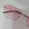 Óculos em Metal Dourado com lente Rosa degradê - F388